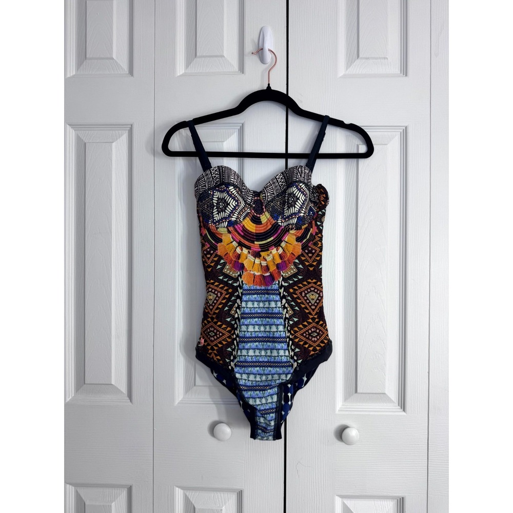 Maaji Welcoming Cartagena One Piece Swimsuit Women's Medium Multi Print Geo